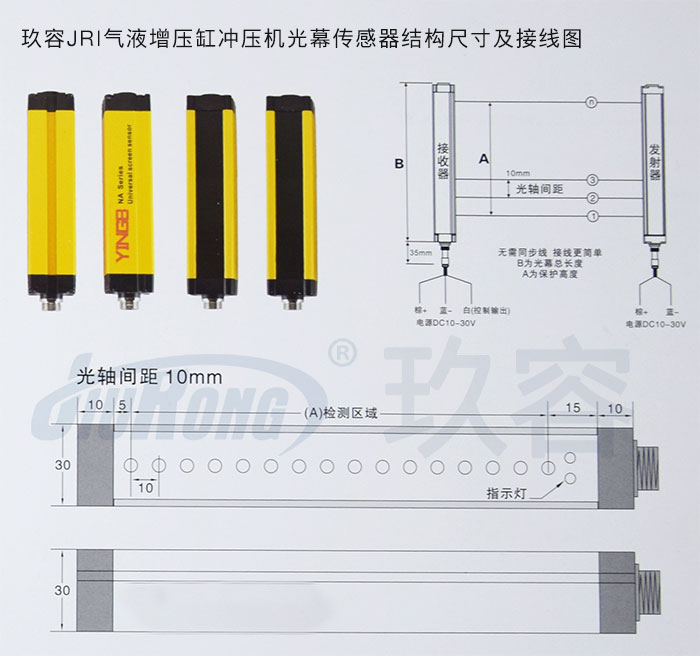 91视频免费播放JRI91视频APP下载污缸冲压机光幕传感器结构尺寸及接线图